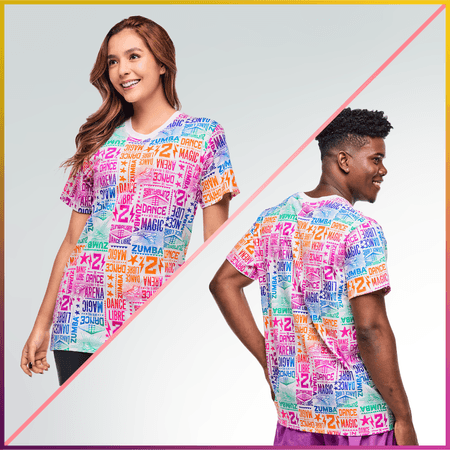 Zumba Libre Crew Neck Tee - White/Pink