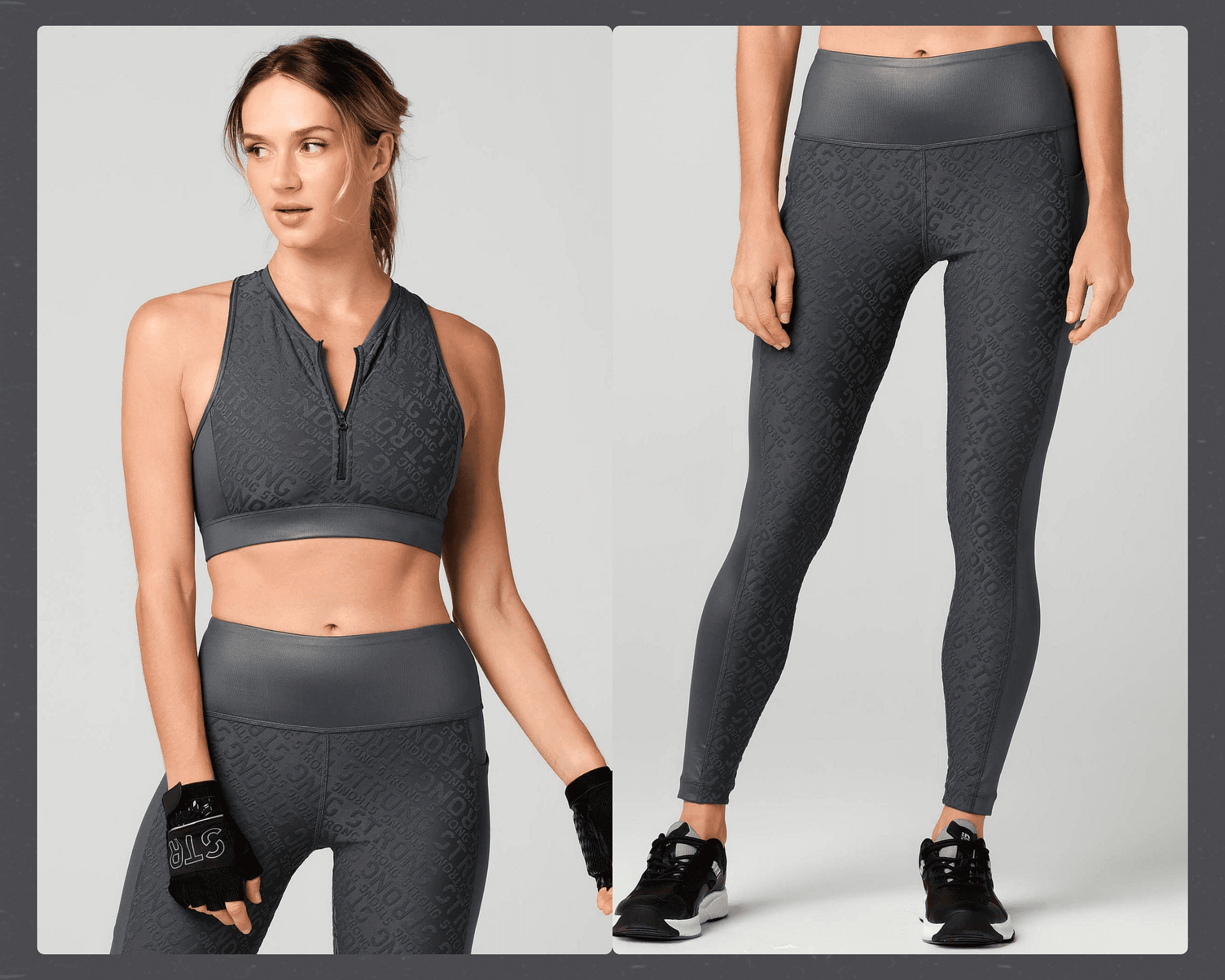 Strong Everyday High Waisted Ankle Leggings+ High Neck Bra(2pc's)