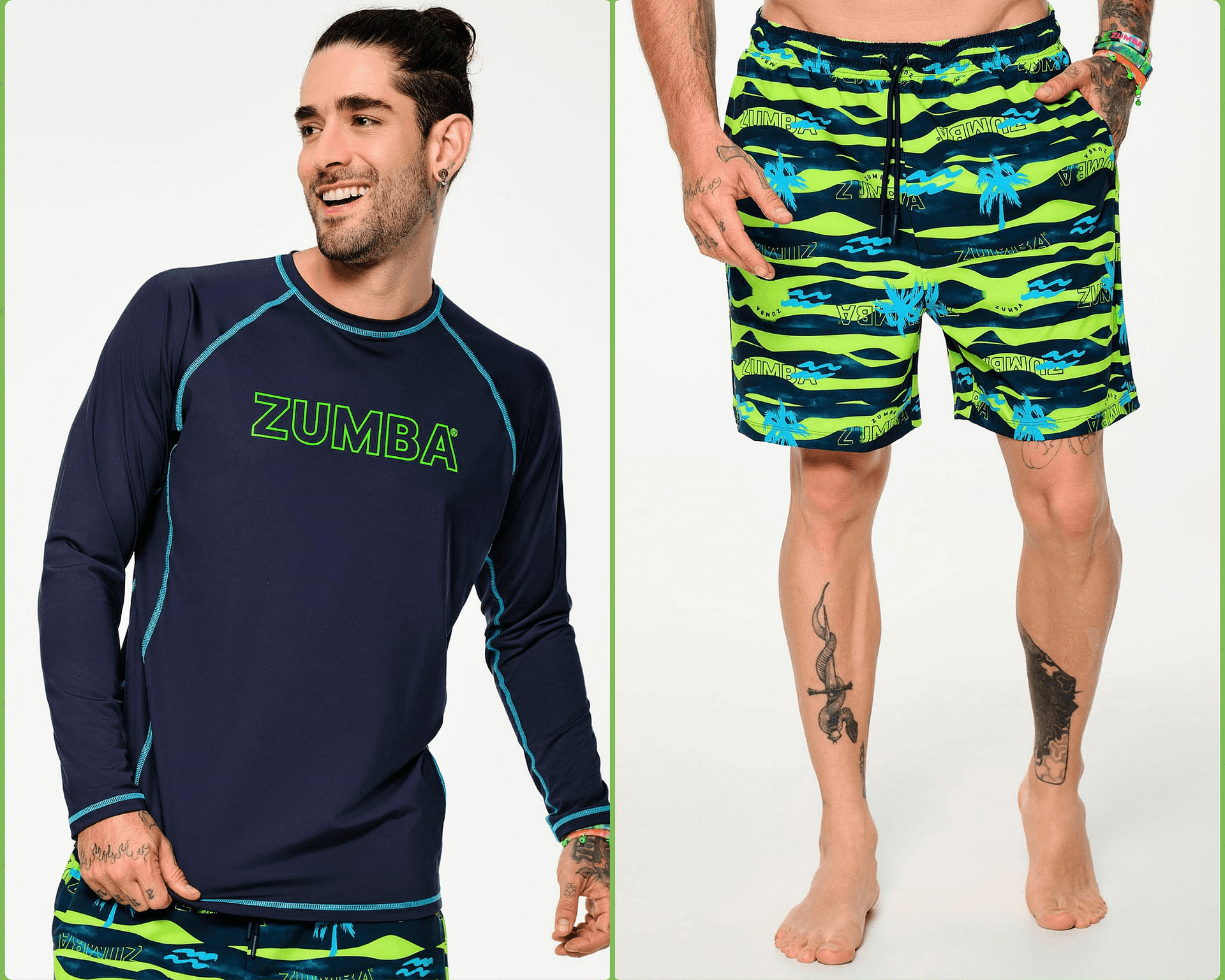 Bundle-Zumba Sun And Swim Shorts+Long Sleeve Rashguard(2 Pcs.)
