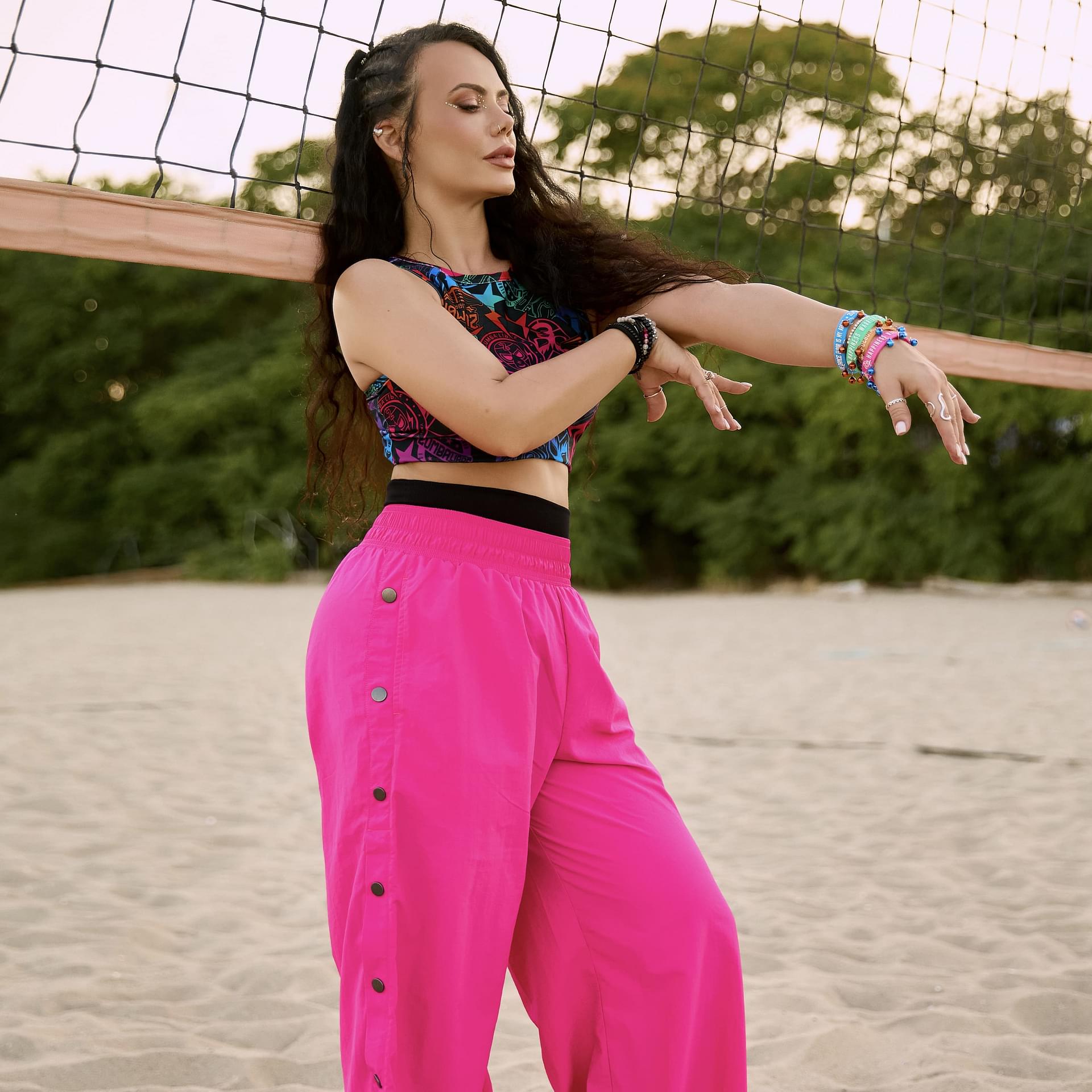ZUMBA☆ ピンクボトムス☆サイズS ZUMBA ズンバ 正規品 パンツ ピンク エクササイズ フィットネス