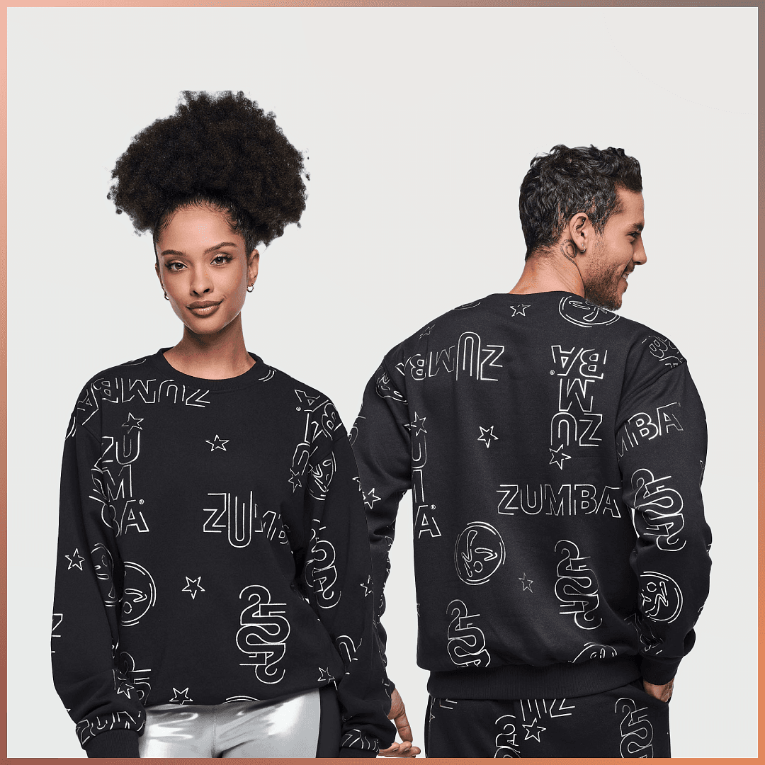 Zumba 25 Unisex Pullover Sweatshirt - Black/Silver