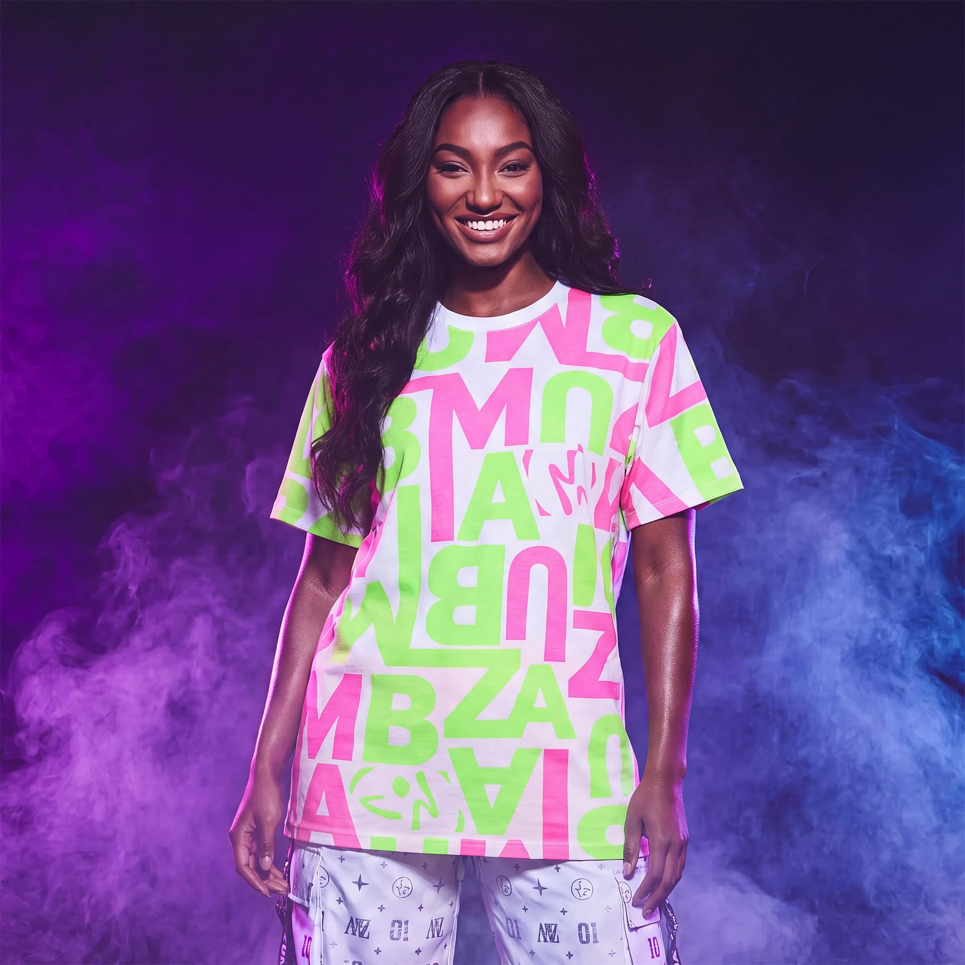 Dale-Z Unisex Crew Neck Tee - White/Green