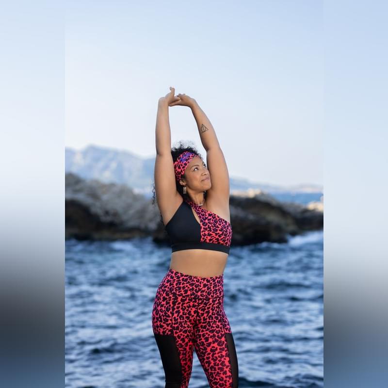 Funscape High Waisted Mesh Ankle Leggings