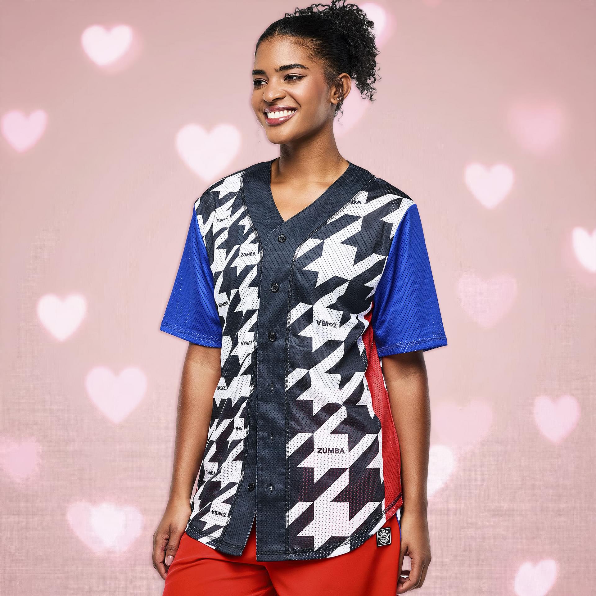 Zumba Amour Baseball Button-Up Jersey