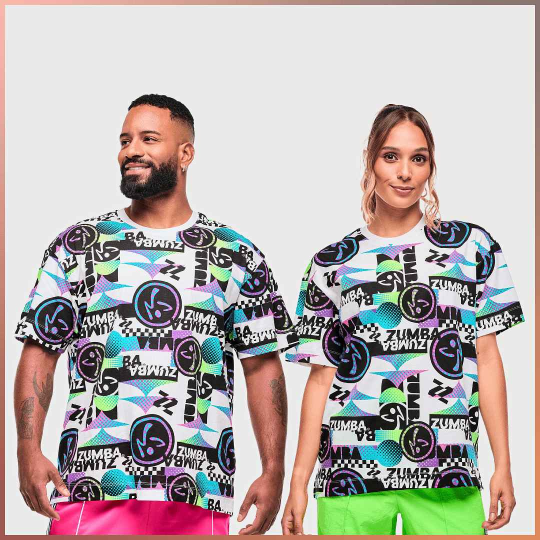 Electric Feel Unisex Oversized Top - White/Black
