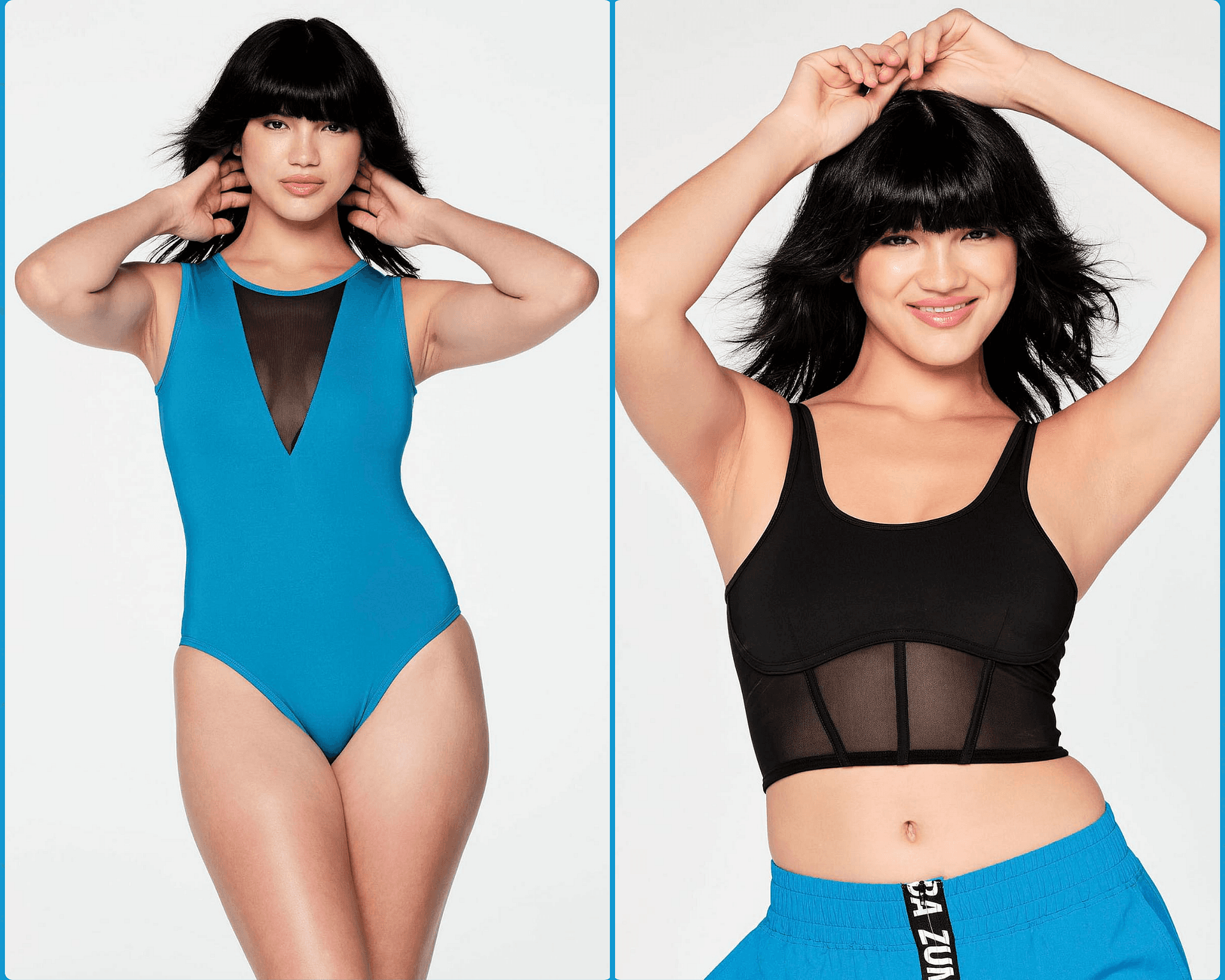 Bundle-Zumba Corset Crop Tank+Fired Up Bodysuit(2 Pcs.)