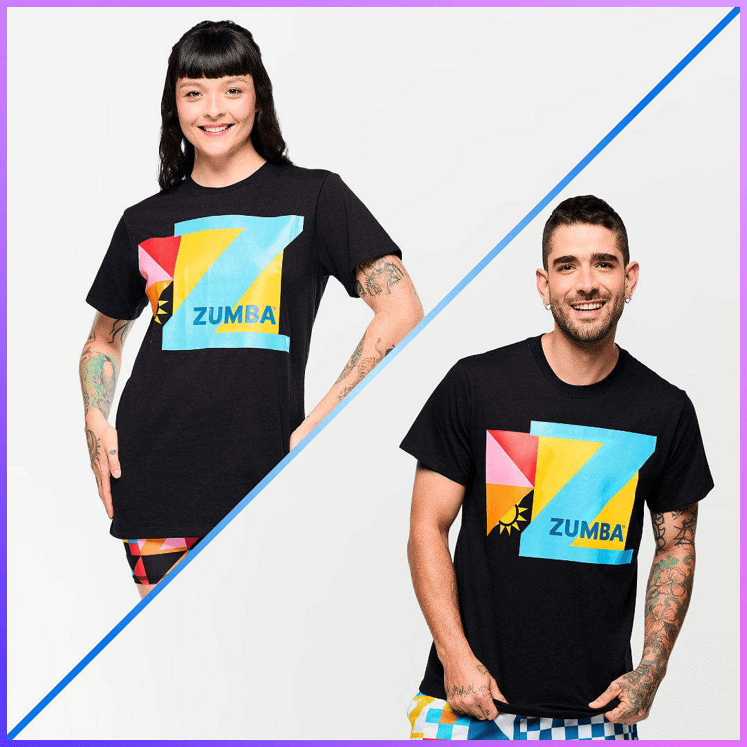 Zumba Rays Crew Neck Tee - Bold Black