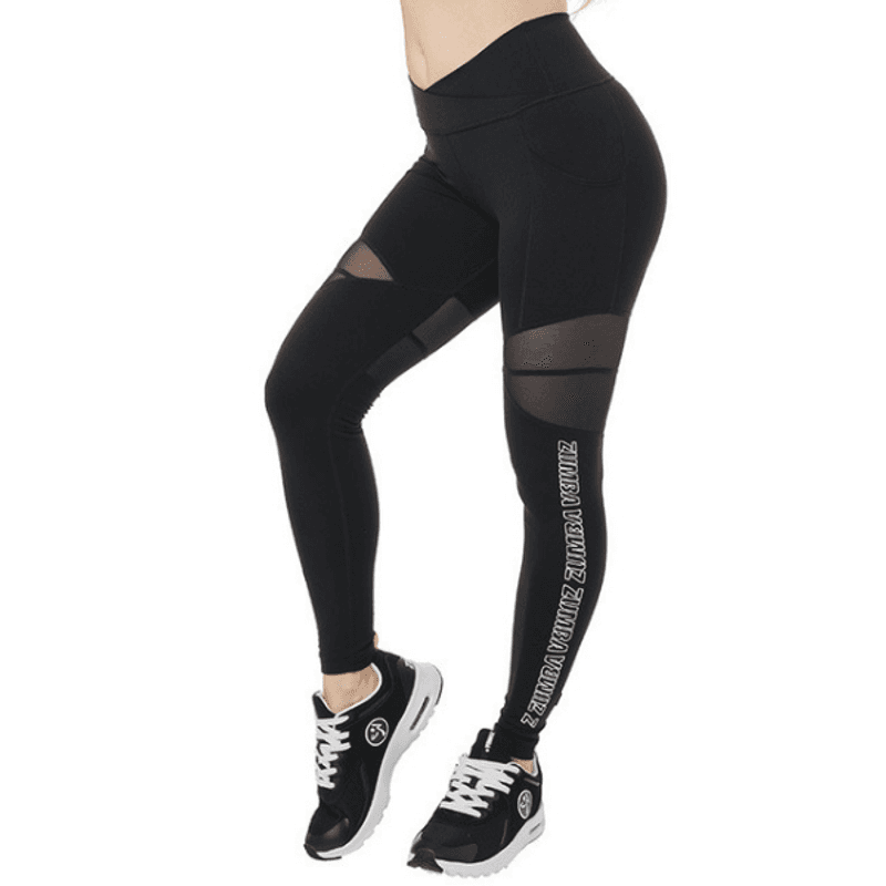 Zumba Mesh Panel High Waistband Ankle Leggings