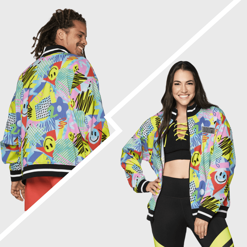 Zumba Wear ストライプジャケット Zumba Fun And Happy Zip-Up Track Zumba Wear ストライプジャケット Zumba Fun And Happy Zip-Up Track