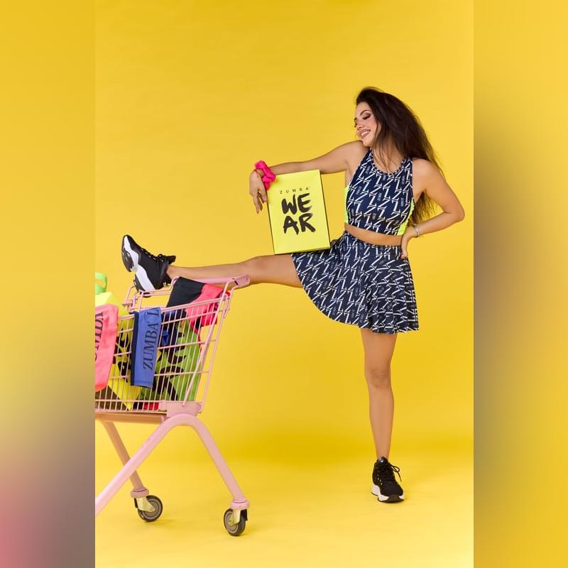 Zumba Prep High Neck Crop Tank - Caution