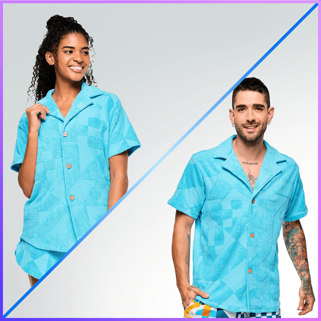 Zumba Rays Terry Button Down