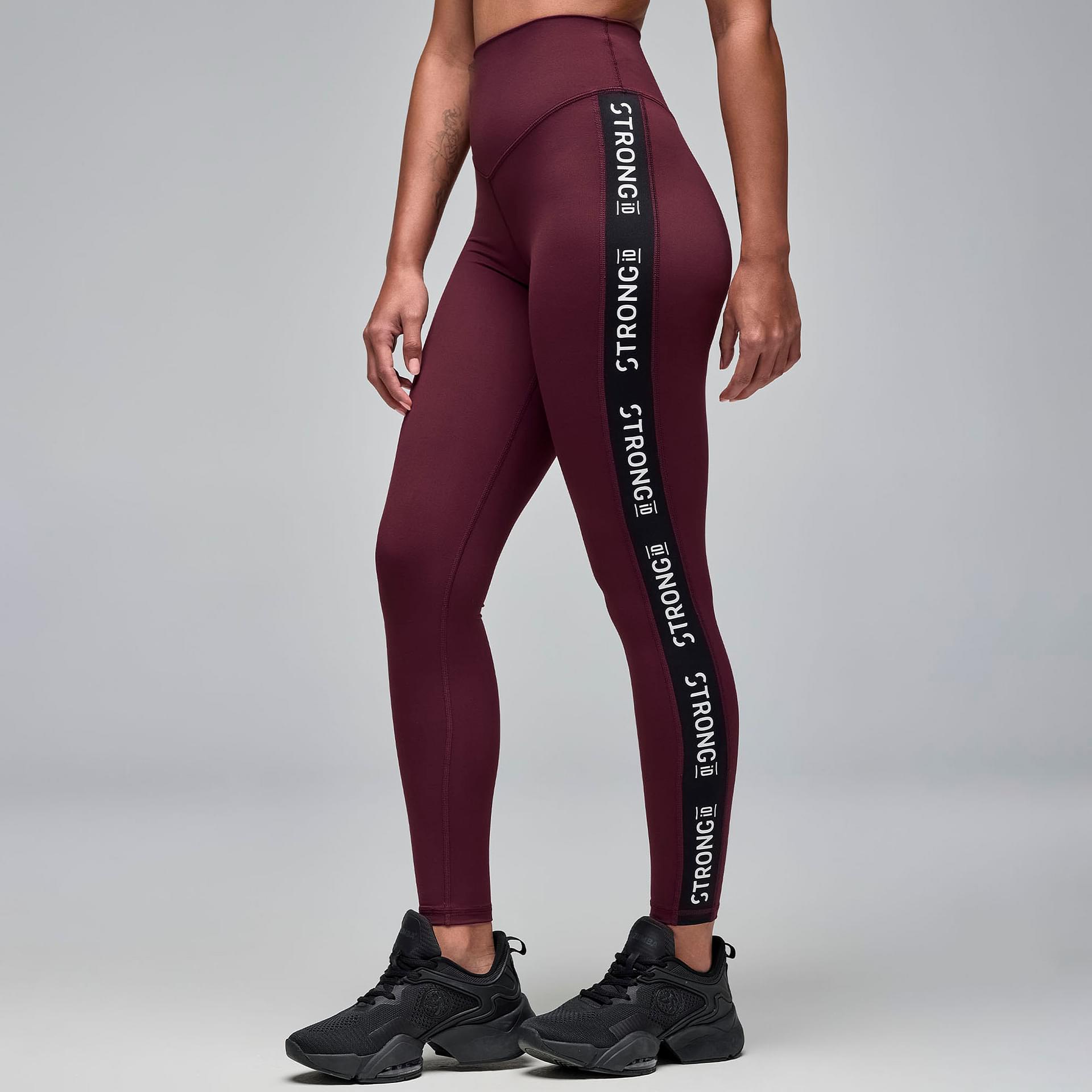 STRONG iD Ultra High Rise Ankle Leggings - Dark Burgundy