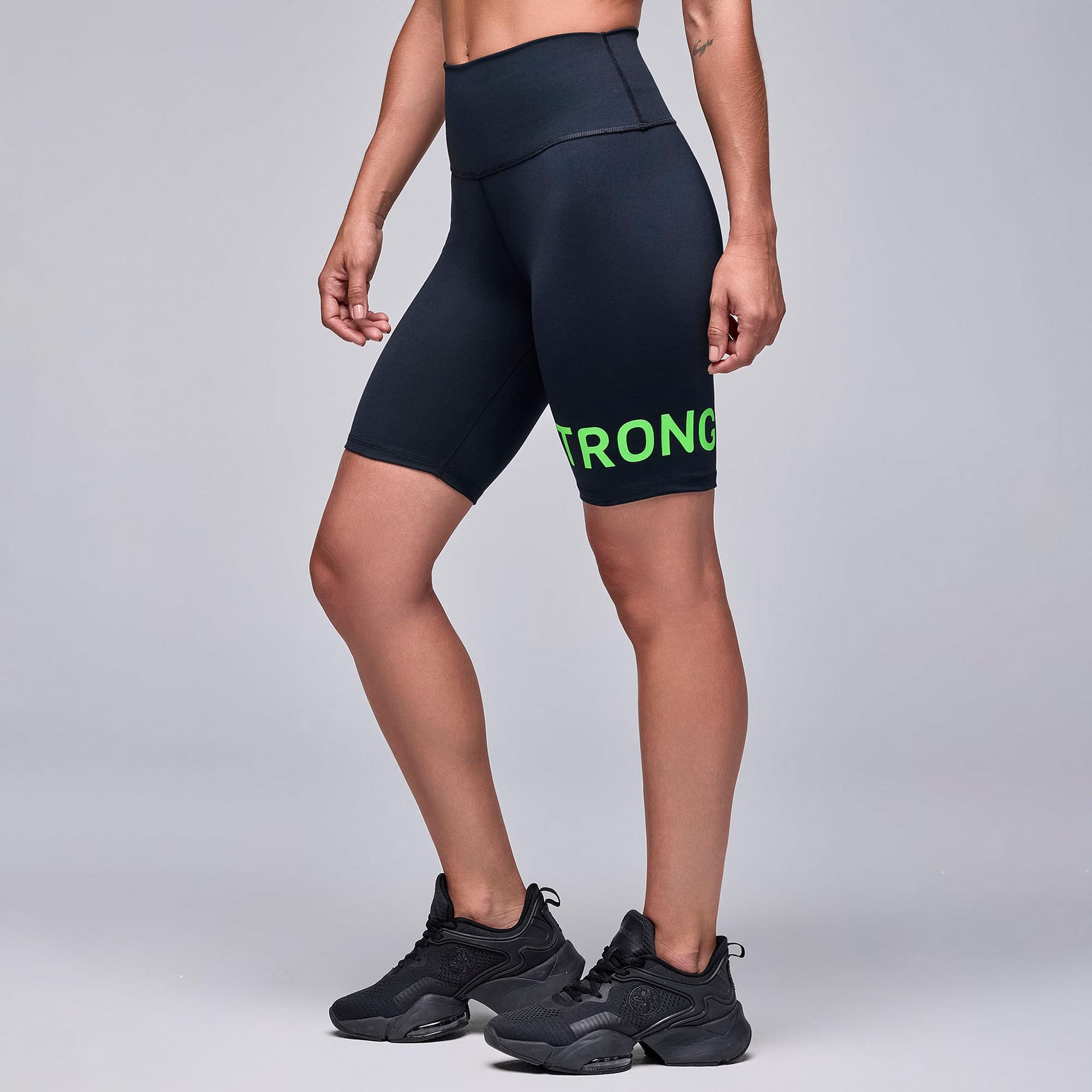 STRONG iD High Waisted Biker Shorts - Black