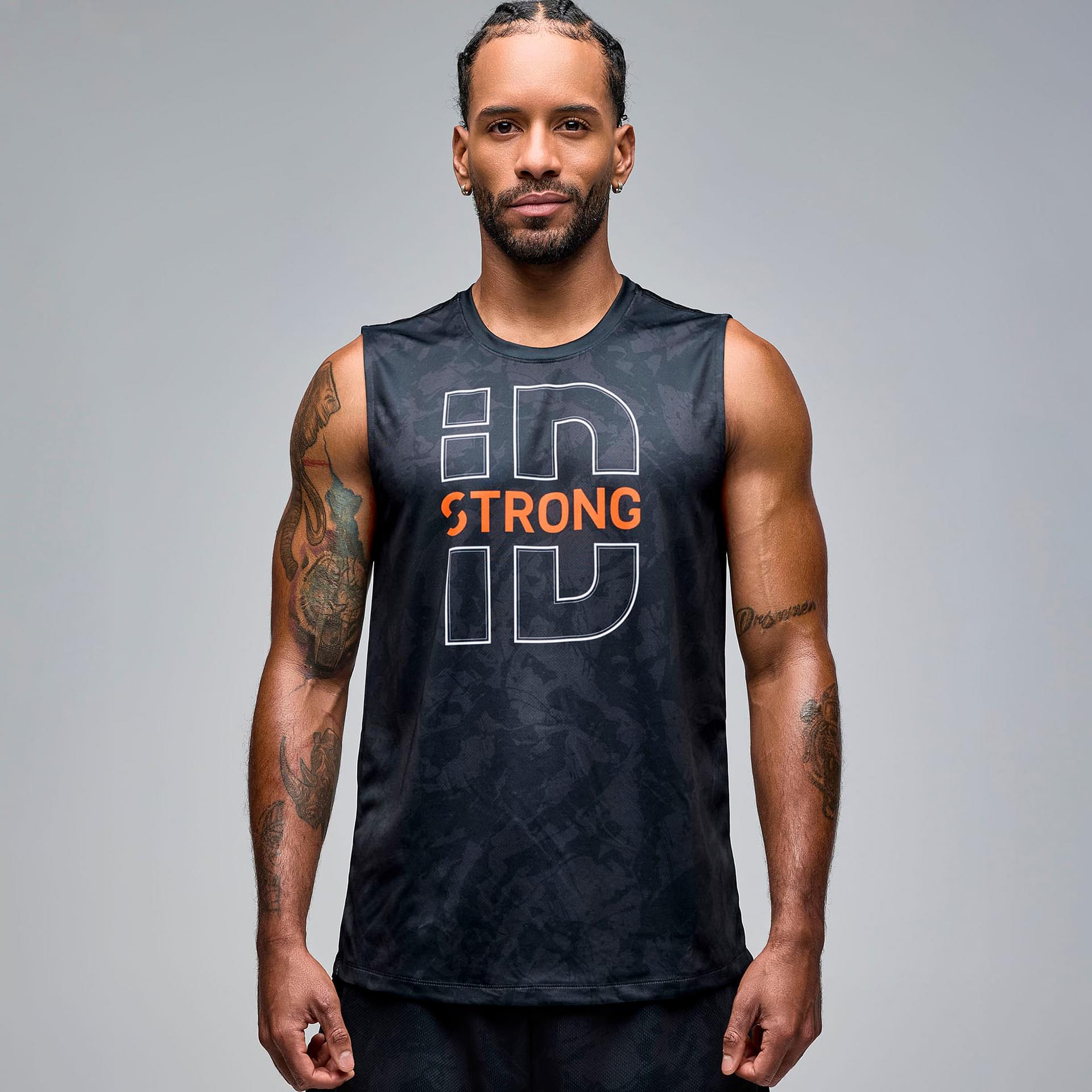 新作♪ズンバ STRONG iD Men's Wide Shoulder Tank - Caution Strong iD Men's Wide Shoulder Tank - Comfortable Fit for
