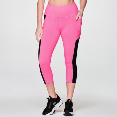 Zumba Electric Bright High Waisted Crop Leggings
