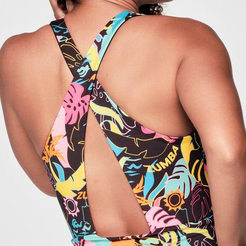 Zumba Palm Party Bodysuit Skort Dress
