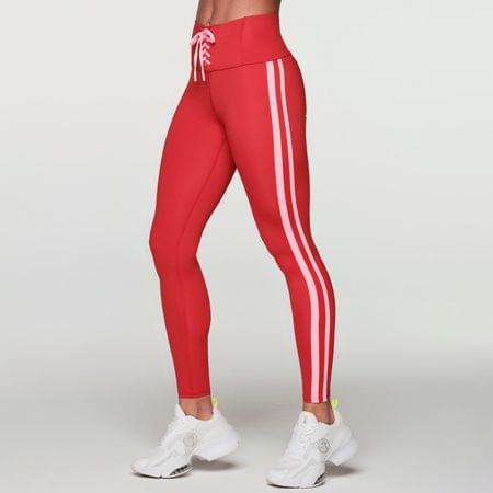 Retro Zumba Laced Up High Waisted Ankle Leggings