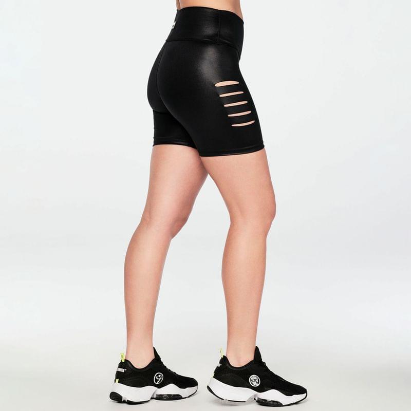 Zumba High Waisted Slashed Biker Shorts