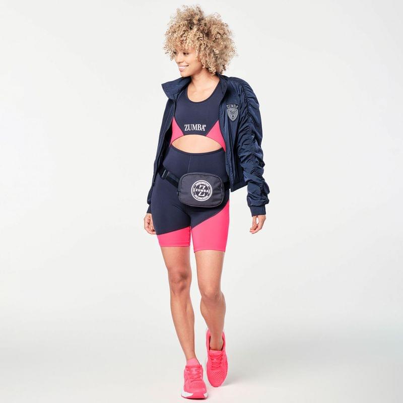 Zumba Prep Biker Bodysuit With Open Back