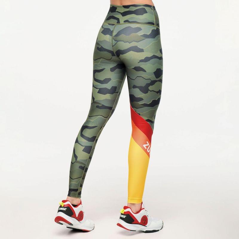 Zumba Explore High Waisted Ankle Leggings - Olive Expedition