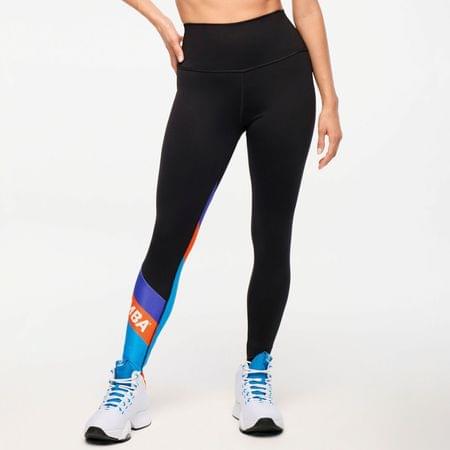 Zumba Explore High Waisted Ankle Leggings With Diagonal Insert