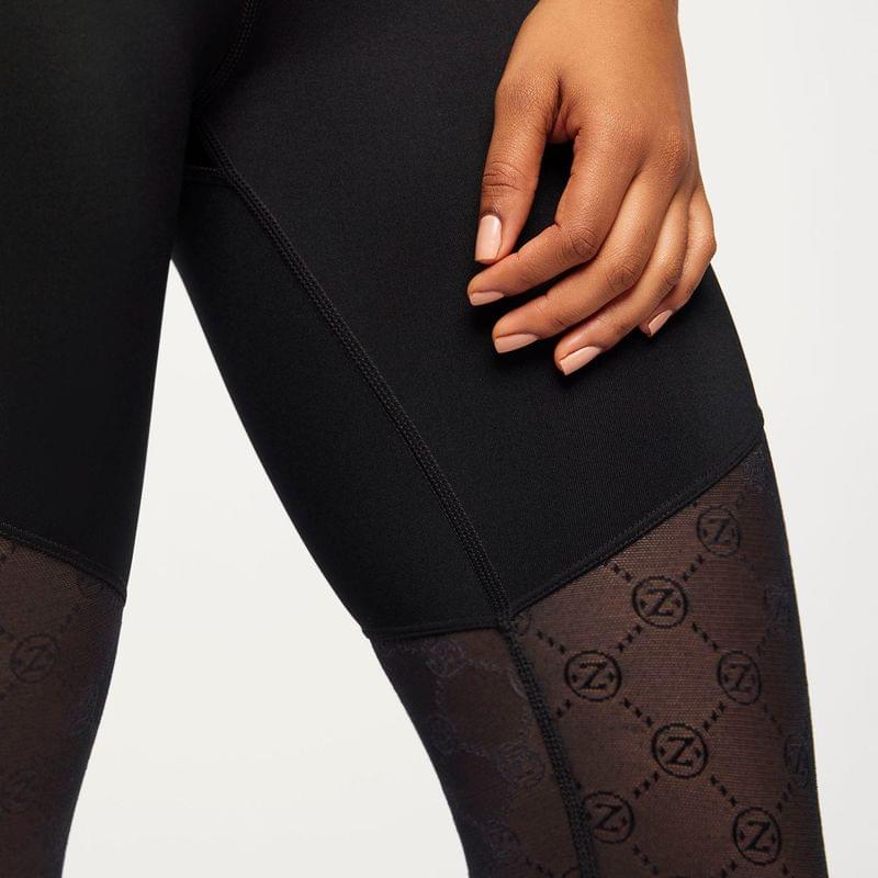 Zumba Runway High Waisted Ankle Leggings With Mesh Inserts