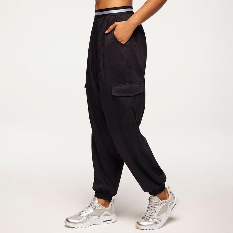 Zumba Runway Parachute Cargo Pants With Elastic Waistband