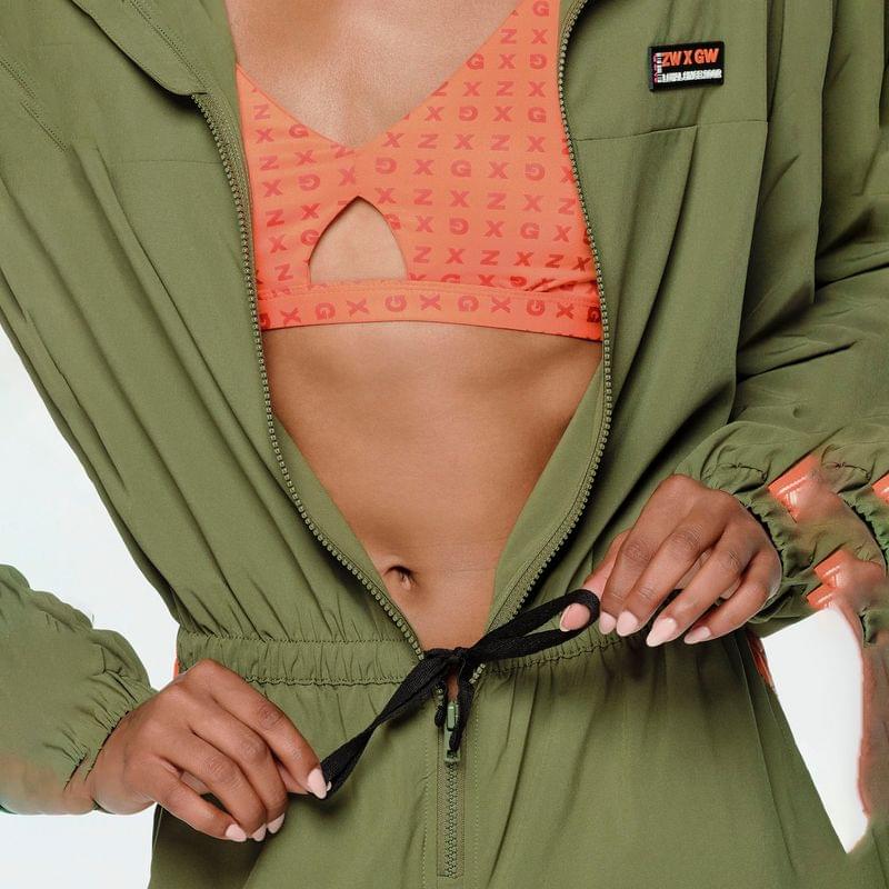 ZW X GW Mock Neck Woven Cargo Jumpsuit