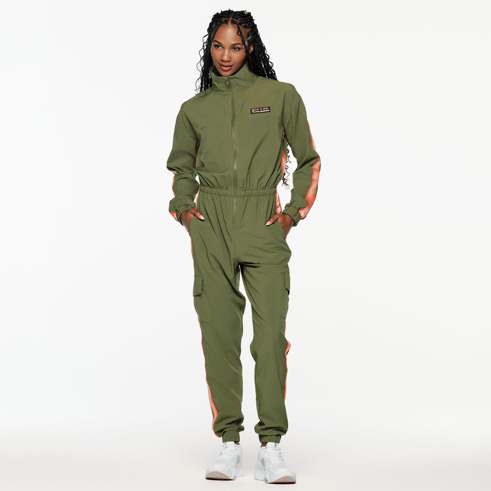 Elevate your style with ZW X GW Mock Neck Cargo Jumpsuit