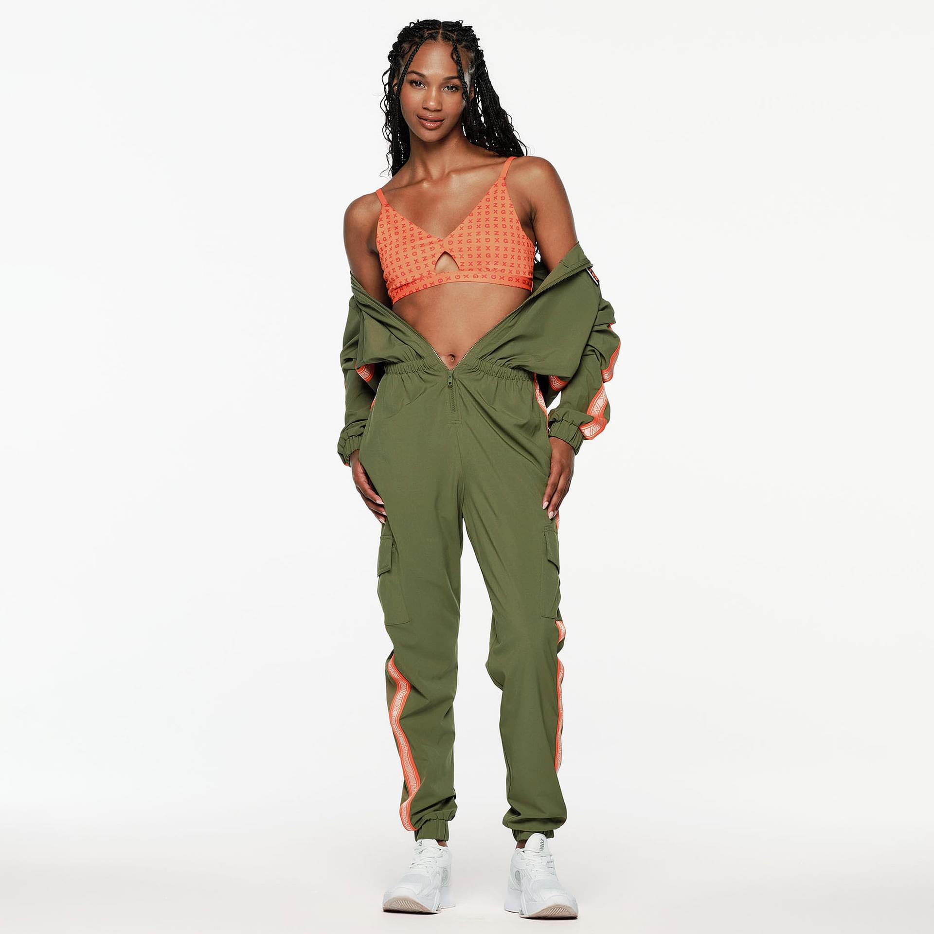 Elevate your style with ZW X GW Mock Neck Cargo Jumpsuit