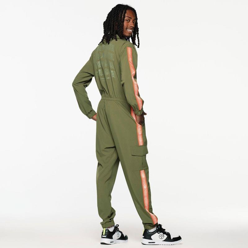 ZW X GW Mock Neck Woven Cargo Jumpsuit