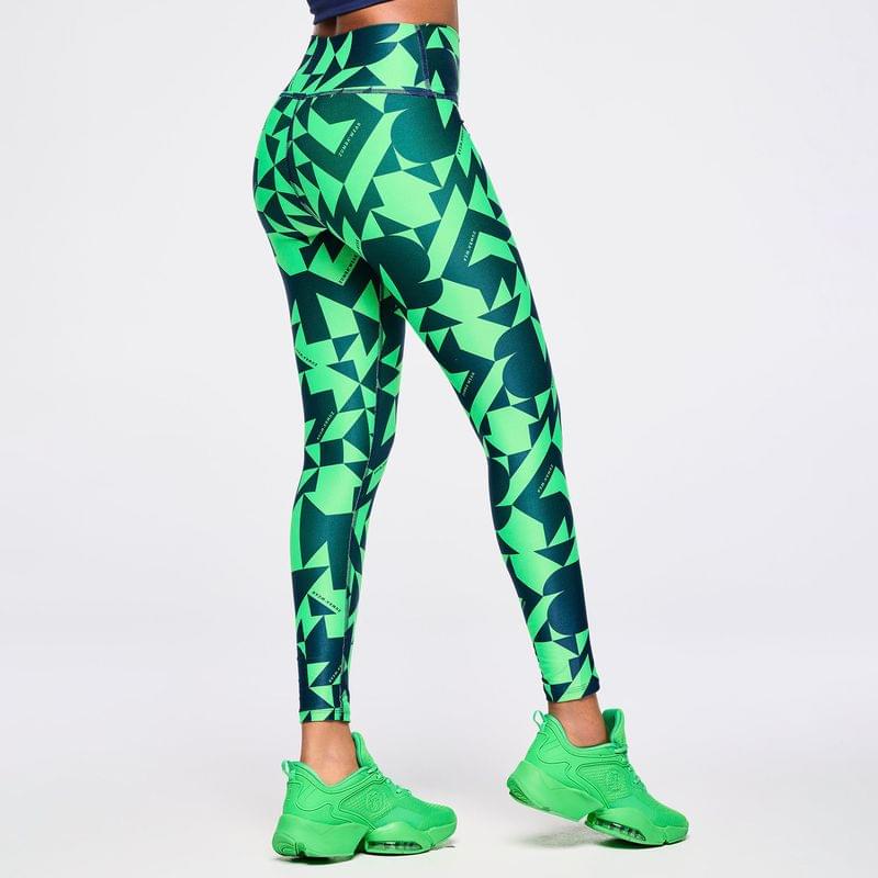Zumba Out Loud High Waisted Ankle Leggings - Navy/Green