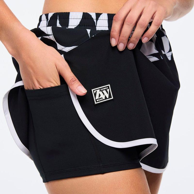Zumba Haus Color Blocked Woven Skort