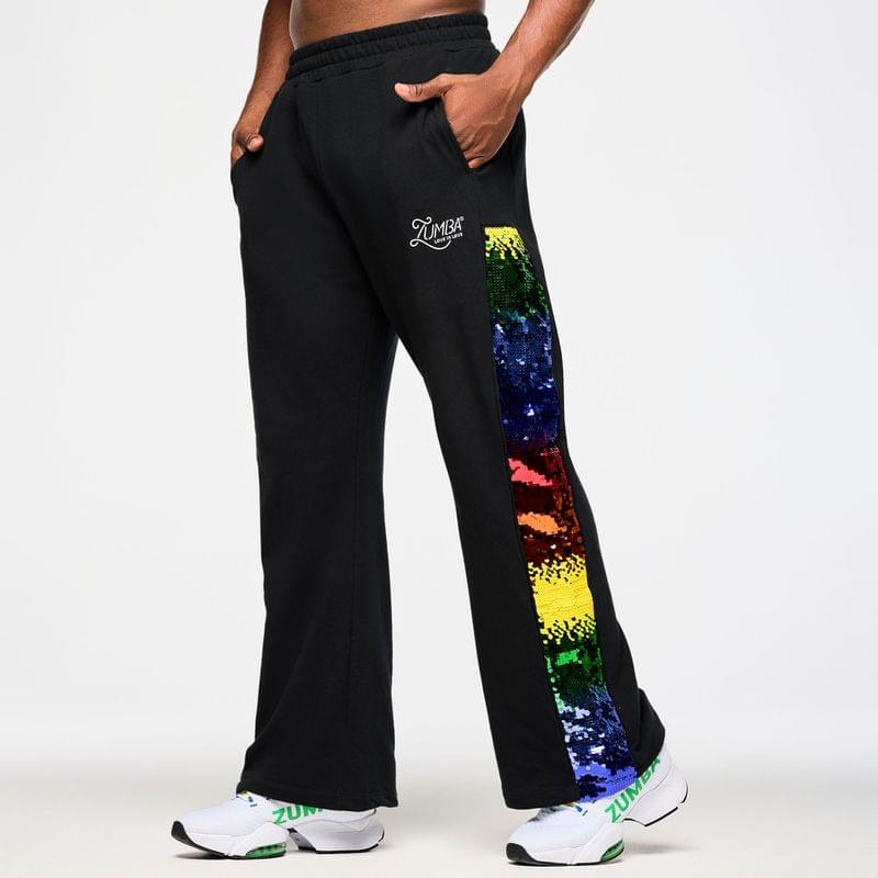 Zumba Wide Leg Sweatpants With Sequin Panels