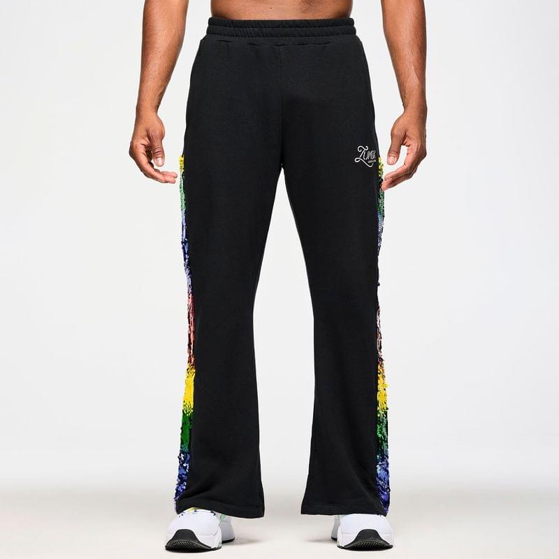 Zumba Wide Leg Sweatpants With Sequin Panels