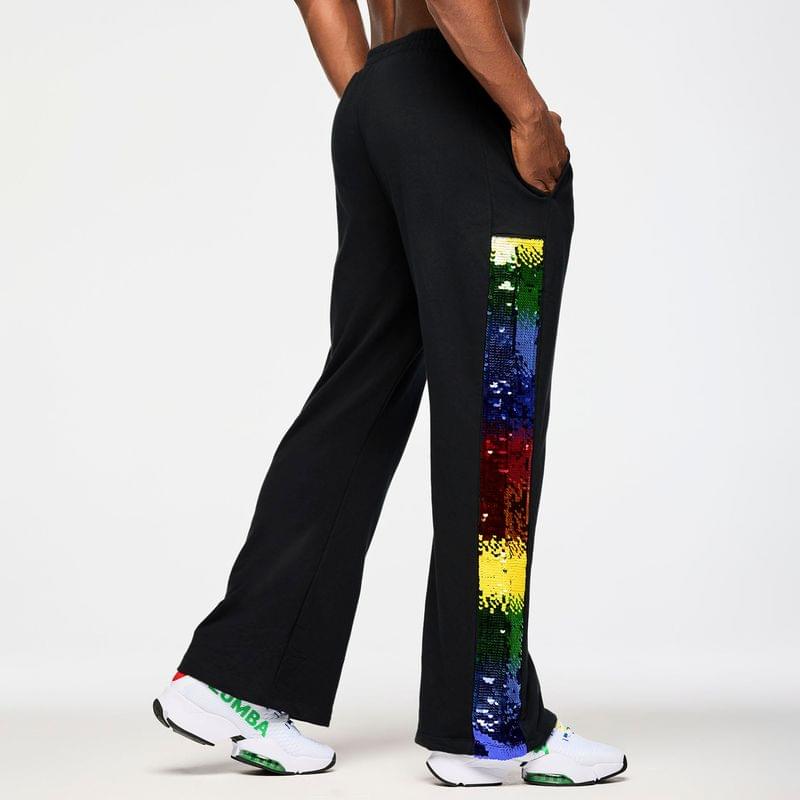 Zumba Wide Leg Sweatpants With Sequin Panels