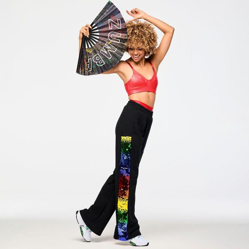 Zumba Wide Leg Sweatpants With Sequin Panels