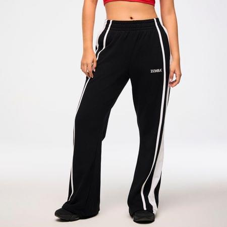 Zumba Haus Wide Leg Sweatpants With Side Panel