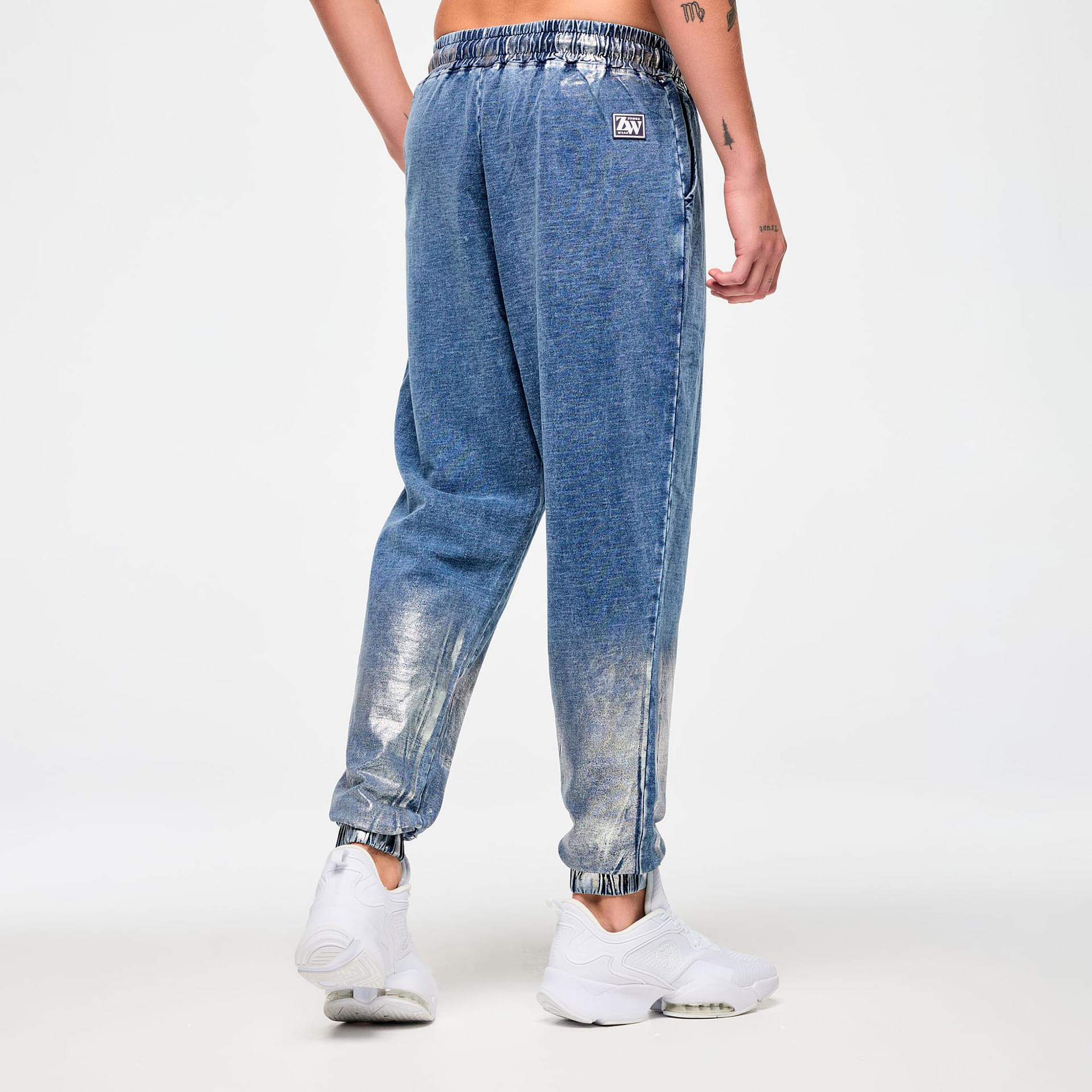 その他 Zumba Blue Jean Knit Pants <Denim>-M Inspiring Blue Jean Knit Pants for Women - Unique Distressed