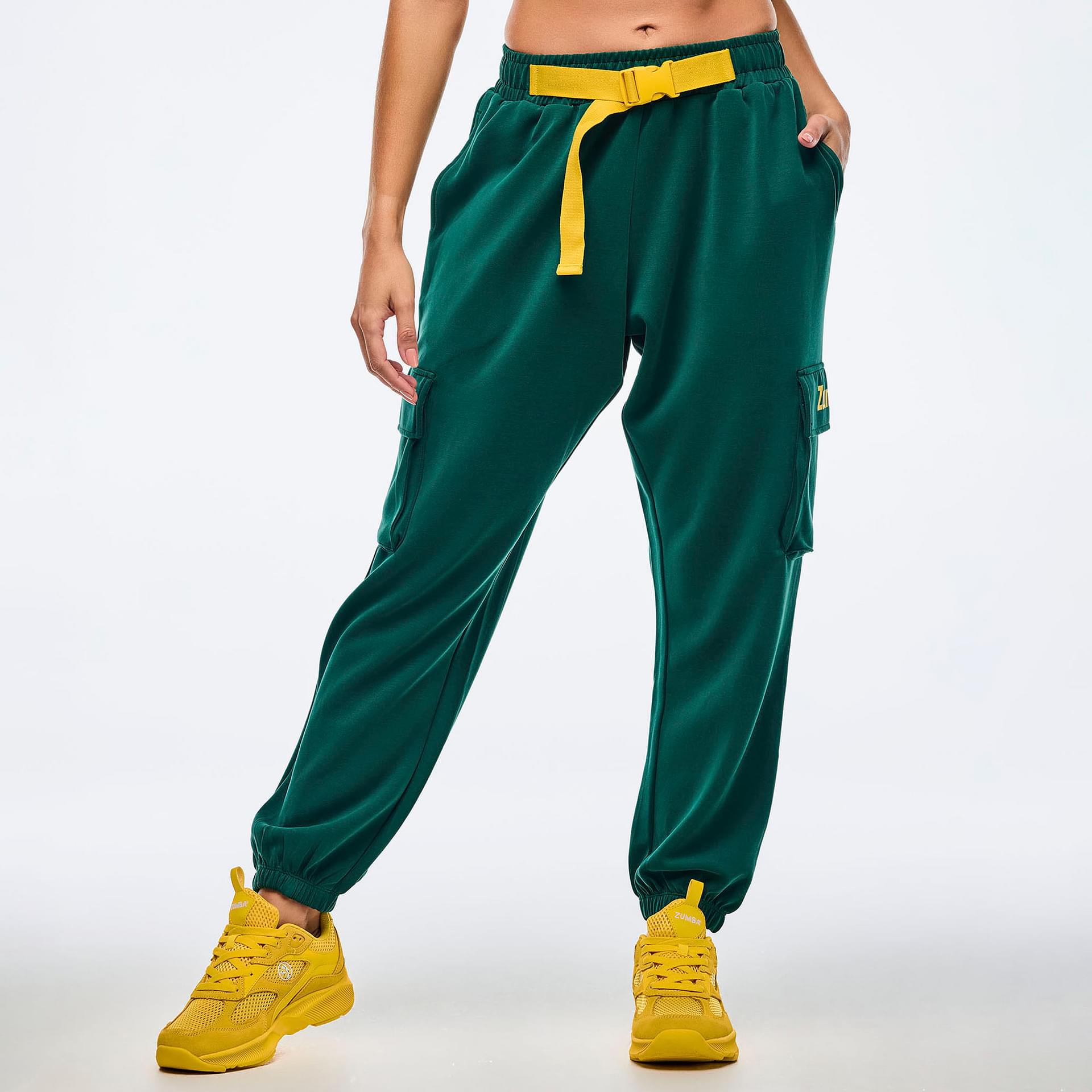 Apres Zumba Knit Slouch Cargo Pants With Belt