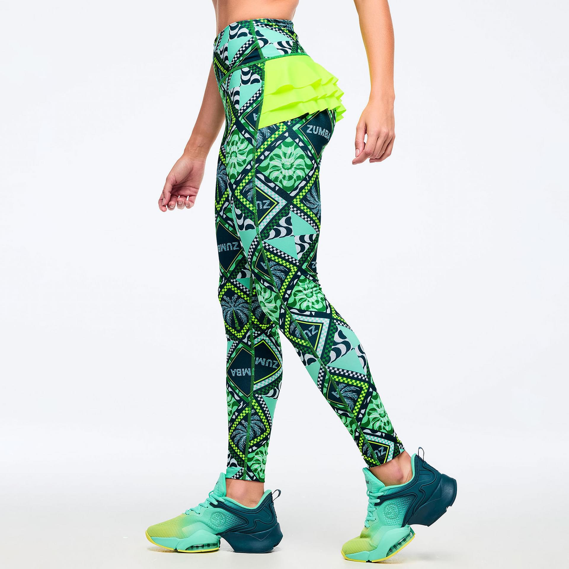 Latin Movement High Waisted Ruffle Back Ankle Leggings