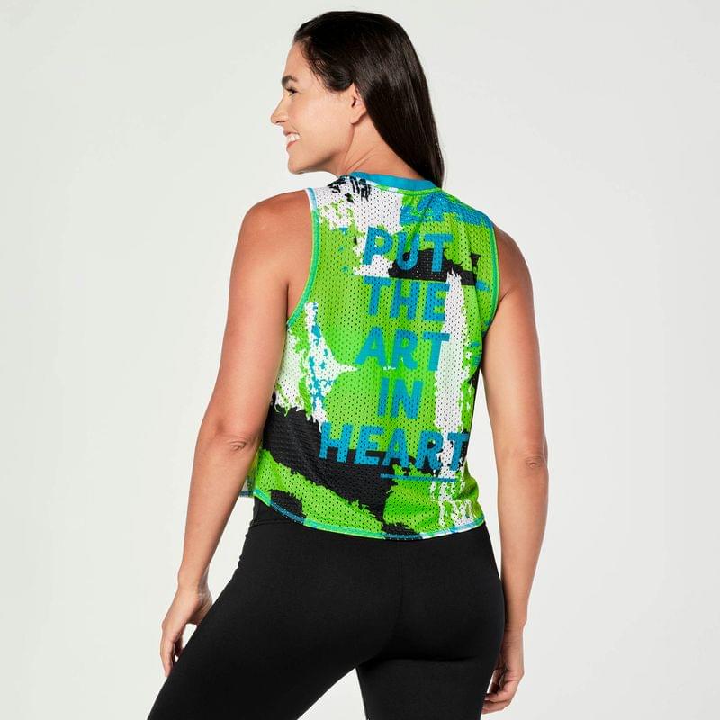 Put The Art In Heart Mesh Tank