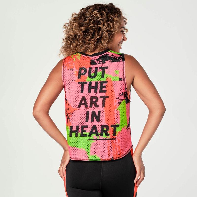 Put The Art In Heart Mesh Tank