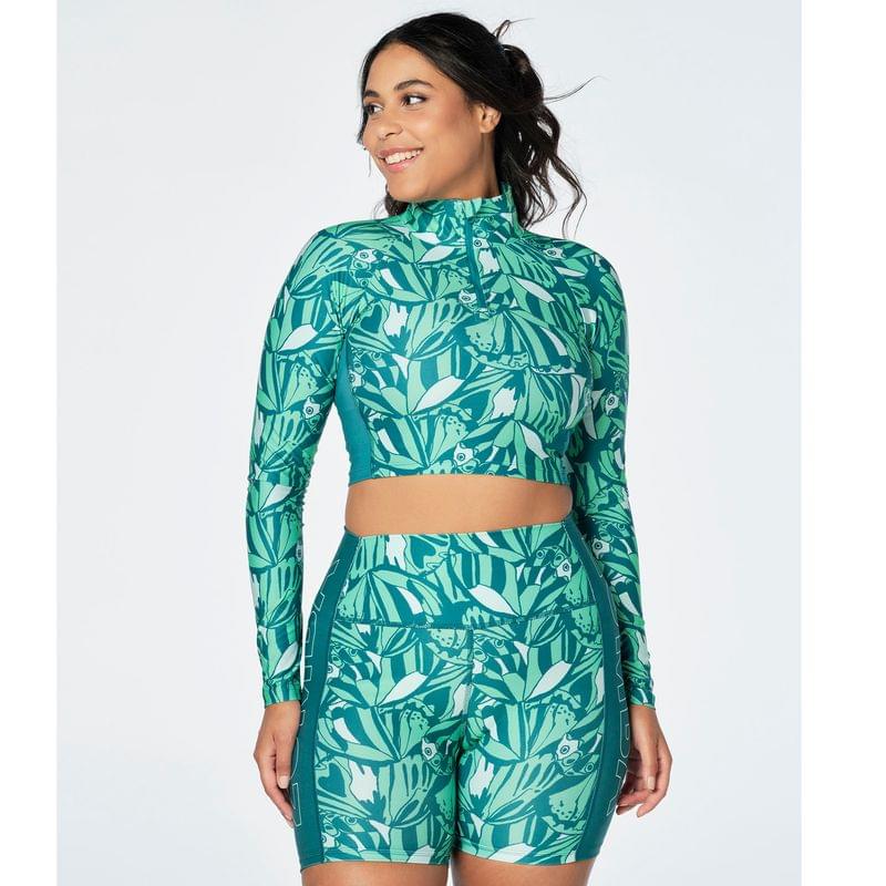 Zumba Butterfly Long Sleeve Crop Top