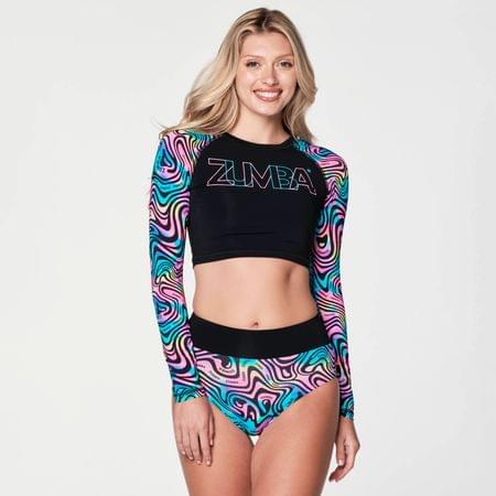 Zumba Swim Long Sleeve Crop Top
