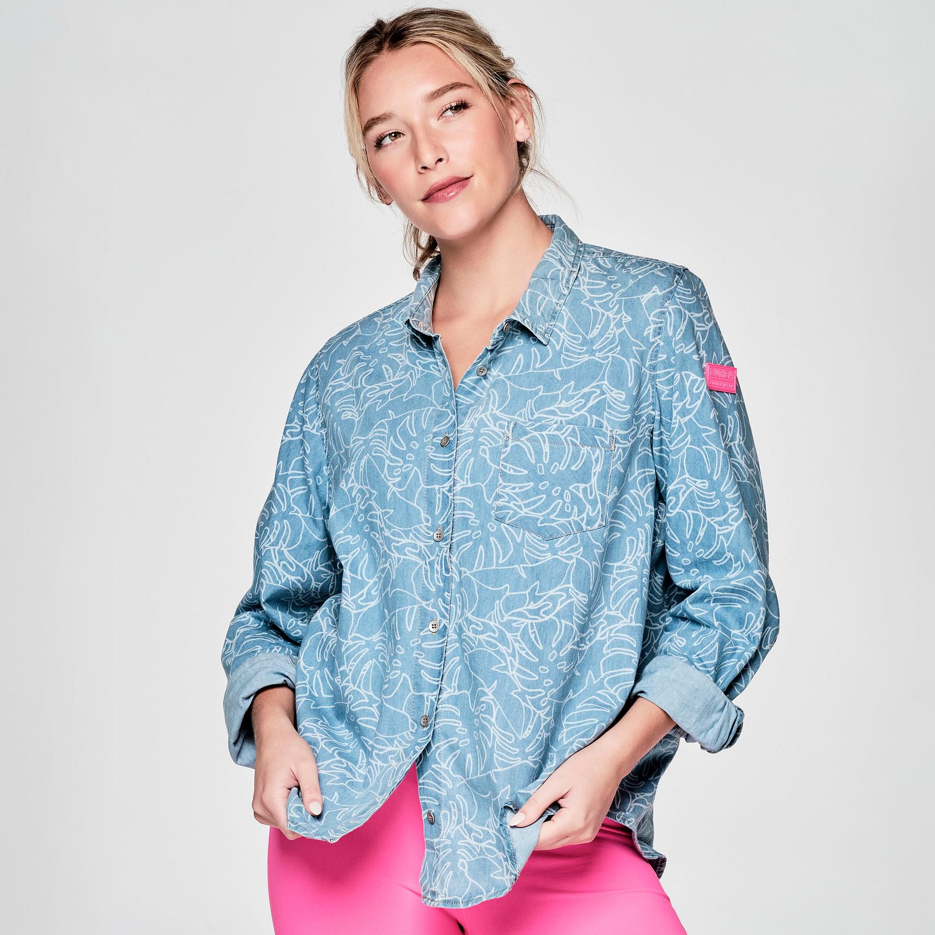 Zumba Resort Long Sleeve Button Up, Easy, Fan Favorite