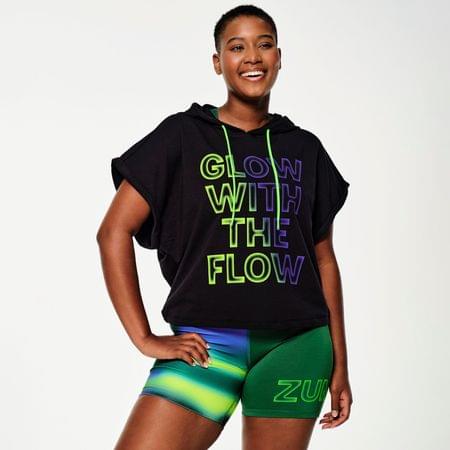 Zumba Glow Short Sleeve Crop Hoodie