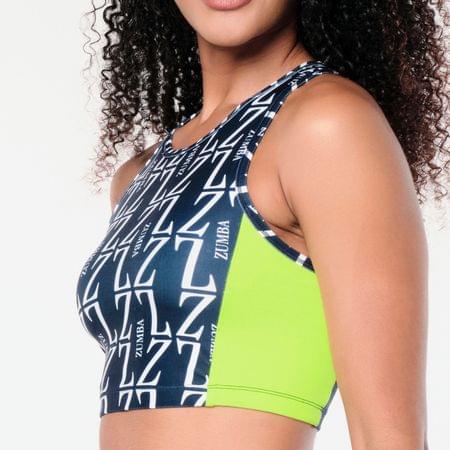 Zumba Prep High Neck Crop Tank - Caution