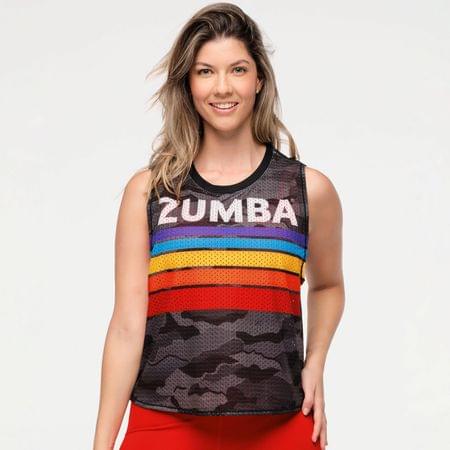 Zumba Explore Mesh Muscle Tank - Gray Expedition