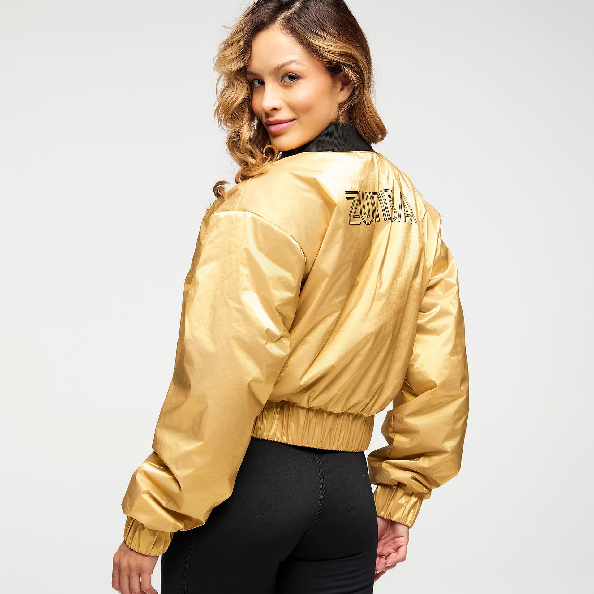 Inspire Your Style with the Zumba Runway Crop Zip Up Puff Bomber